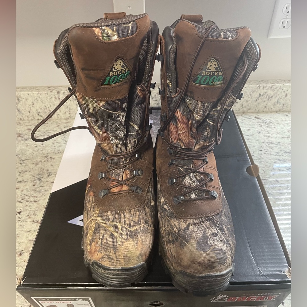Men’s 10.5W Rocky Sport Utility Thinsulate 1000 Camo Boots
